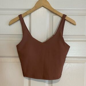 Old Navy Light Support PowerSoft Rib Longline Sports Bra - Warm Taupe Small